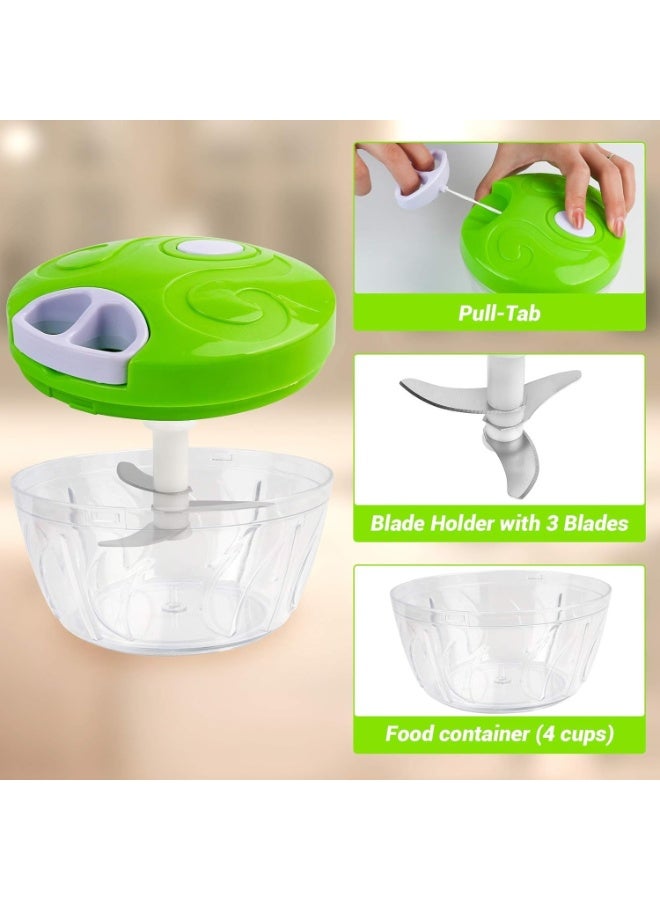 هابي هوم مفرمة طعام يدوية متعددة الاستخدامات سعة 500 مل بدون كهرباء – قطّاعة خضروات للثوم والبصل والسلطة واللحوم – محضر طعام منزلي بشفرات ستانلس ستيل حادة مقاومة للصدأ – سهلة التنظيف ومقاومة للماء – آمنة وخالية من BPA ومناسبة لطعام الأطفال - Image 4